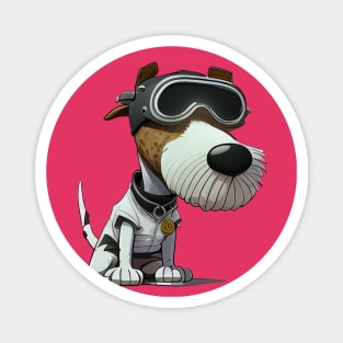 Dog with pilot glasses a cartoon illustration Magnet